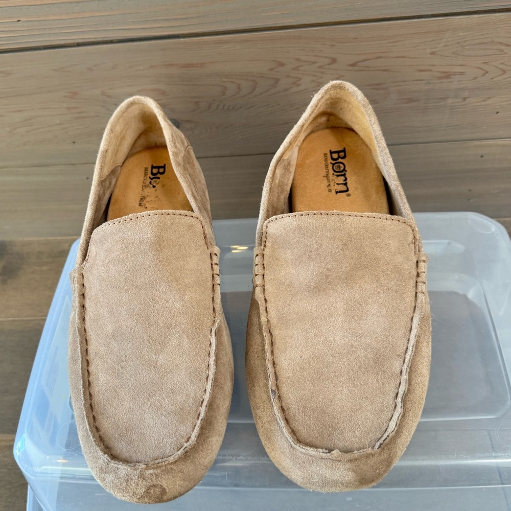 Born Beige Suede Men's Driving Mocs